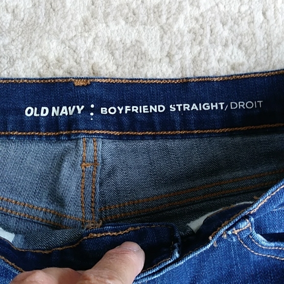 Old Navy Boyfriend Straight Distressed Jeans 4R Blue - Picture 4 of 16